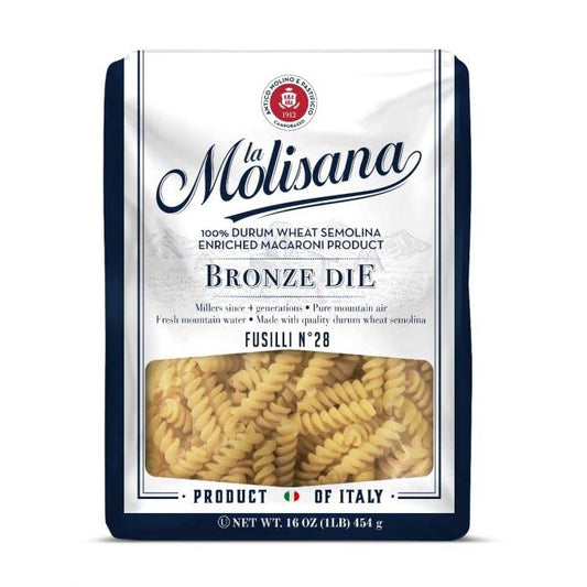La Molisana Fusilli Bronzo #28C Pasta – 3 Pack (3 × 16 oz Bags) front package image - Pops Trading Company