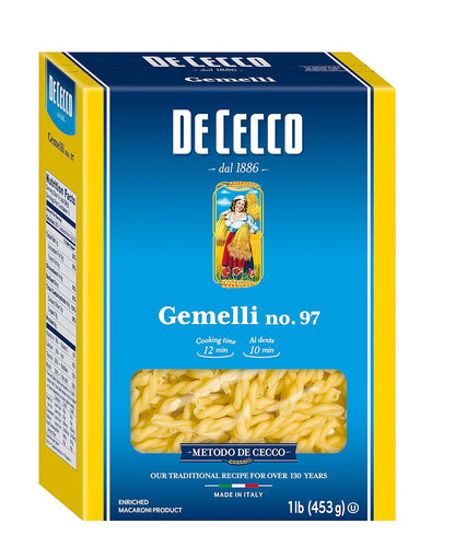 De Cecco Pasta Custom Bundle 1 lbs Ea Penne Rigate, Orecchiette & Gemellii back package image - Pops Trading Company