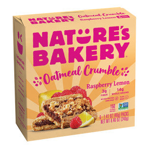 Nature's Bakery Raspberry Lemon Oatmeal Crumble Bars 8.46 oz Box front package image - Pops Trading Company