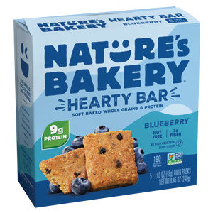 Nature's Bakery Blueberry Hearty Bars 8.45 oz Box front package image - Pops Trading Company