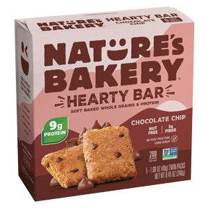 Nature's Bakery Chocolate Chip Hearty Bars 8.45 oz Box front package image - Pops Trading Company