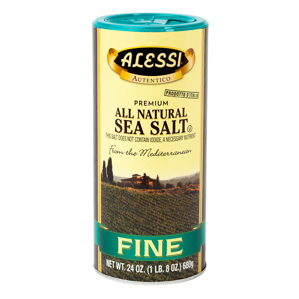 Alessi Sea Salt Fine 24 oz - Alessi Italian Foods - Pops Trading Company