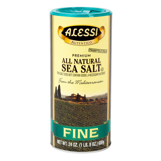 Alessi Sea Salt Fine 24 oz - Alessi Italian Foods - Pops Trading Company