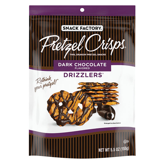 Snack Factory Pretzel Crisps Drizzlers Dark Chocolateolate 5.5 oz product package image