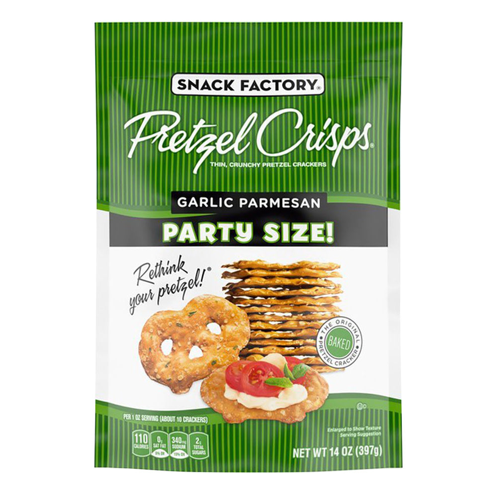 Snack Factory Pretzel Crisps Garlic Parmesan 14 oz product package image