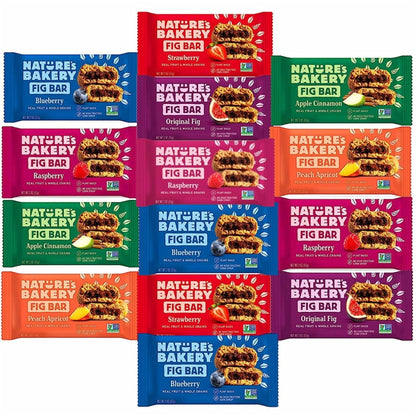 Nature’s Bakery Whole Wheat Fig Bars – 14 Count Variety Sampler front package image - Pops Trading Company