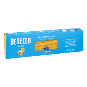 De Cecco Fettuccine Pasta No. 6 16 oz front package image - Pops Trading Company