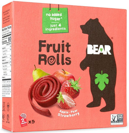 BEAR Strawberry Fruit Rolls 5 Pack 1 Pack product image from BEAR Snacks at Pops Trading Company