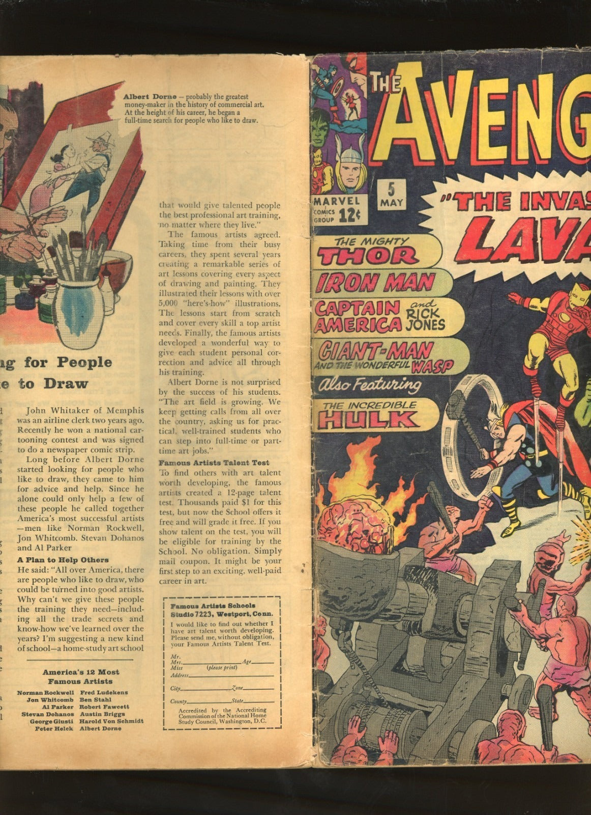 Avengers #5 (1964) interior page condition photo