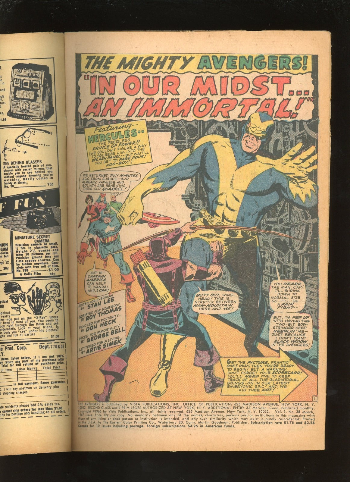 Avengers #38 (1967) additional condition photo collectible raw comic