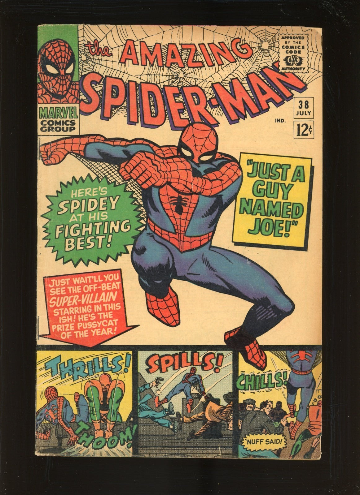 1966 Amazing Spider-Man 38 Marvel comic book Silver Age VG condition Steve Ditko final issue