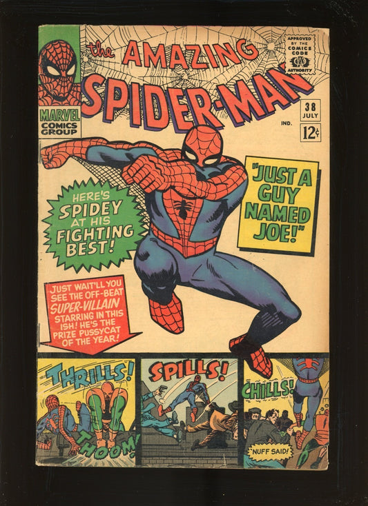 1966 Amazing Spider-Man 38 Marvel comic book Silver Age VG condition Steve Ditko final issue