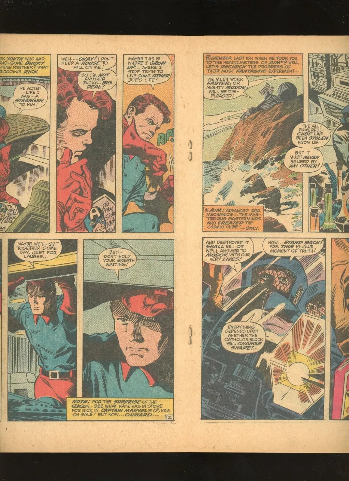Captain America #118 (1969) close up spine and edge wear condition