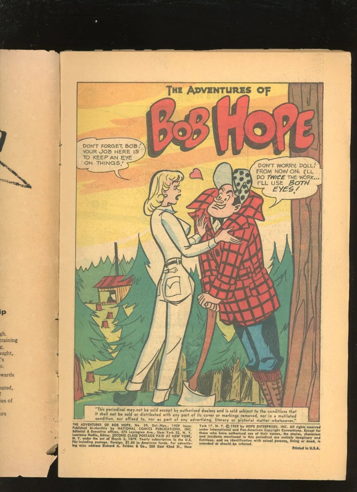 Adventures of Bob Hope #59 (1959) additional condition photo collectible raw comic