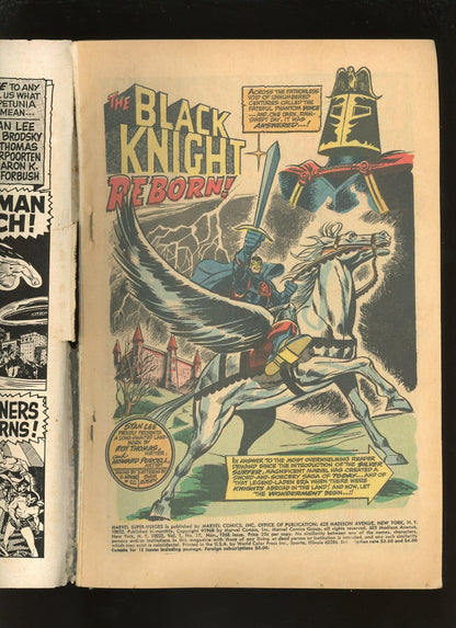 Marvel Super-Heroes #17 (1968) close up spine and edge wear condition