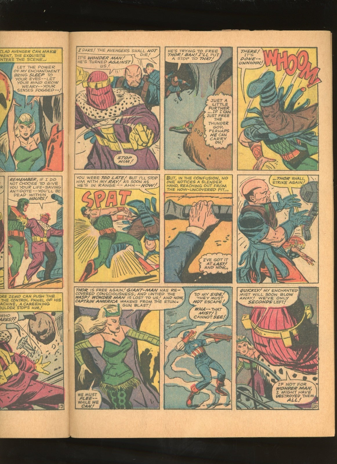 Avengers #9 (1964) close up spine and edge wear condition