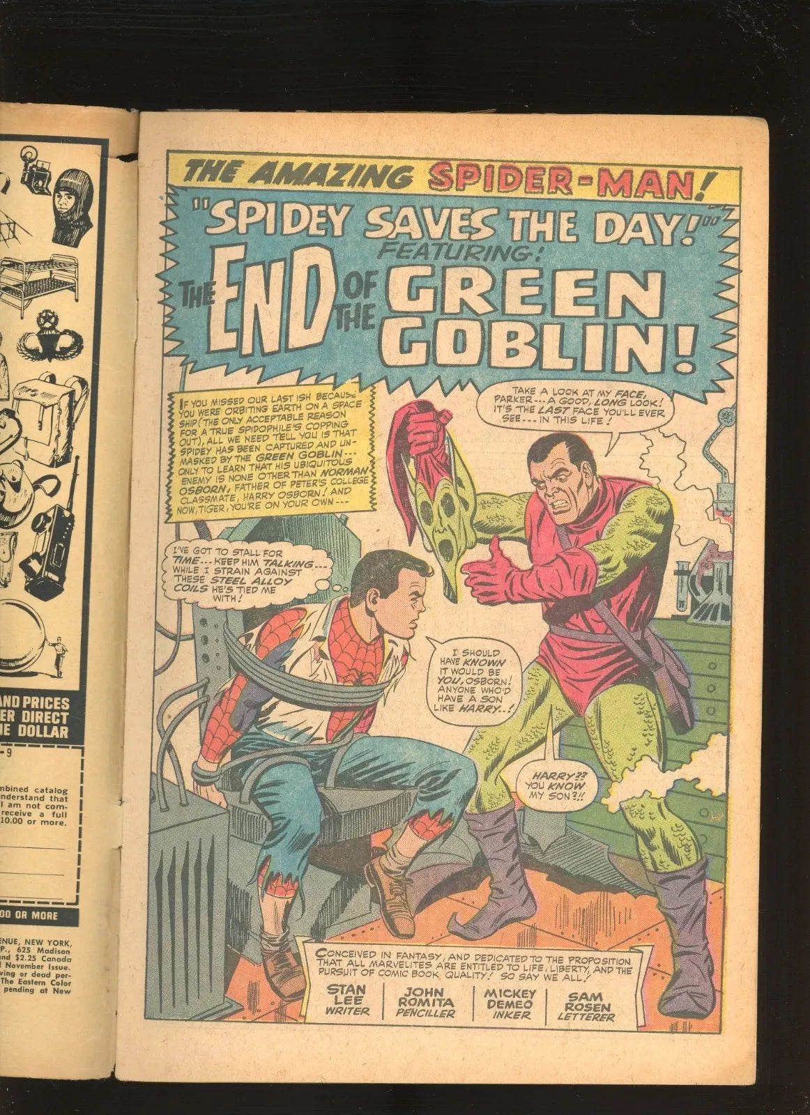 Amazing Spider-Man #40 (1966) back cover condition photo raw comic