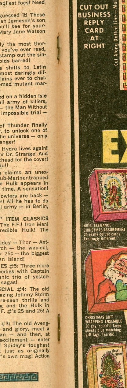 Strange Tales #150 (1966) close up spine and edge wear condition