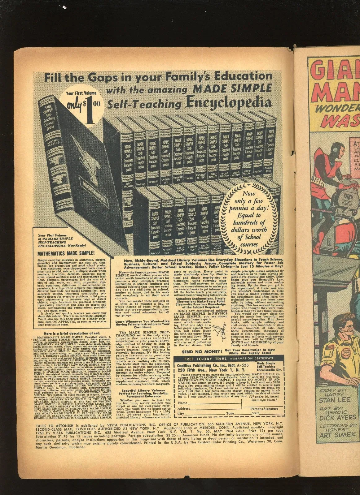 Tales to Astonish #55 (1964) interior page condition photo