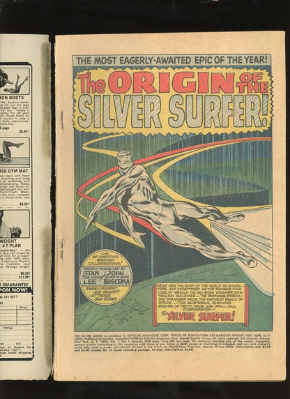 Silver Surfer #1 (1968) close up spine and edge wear condition