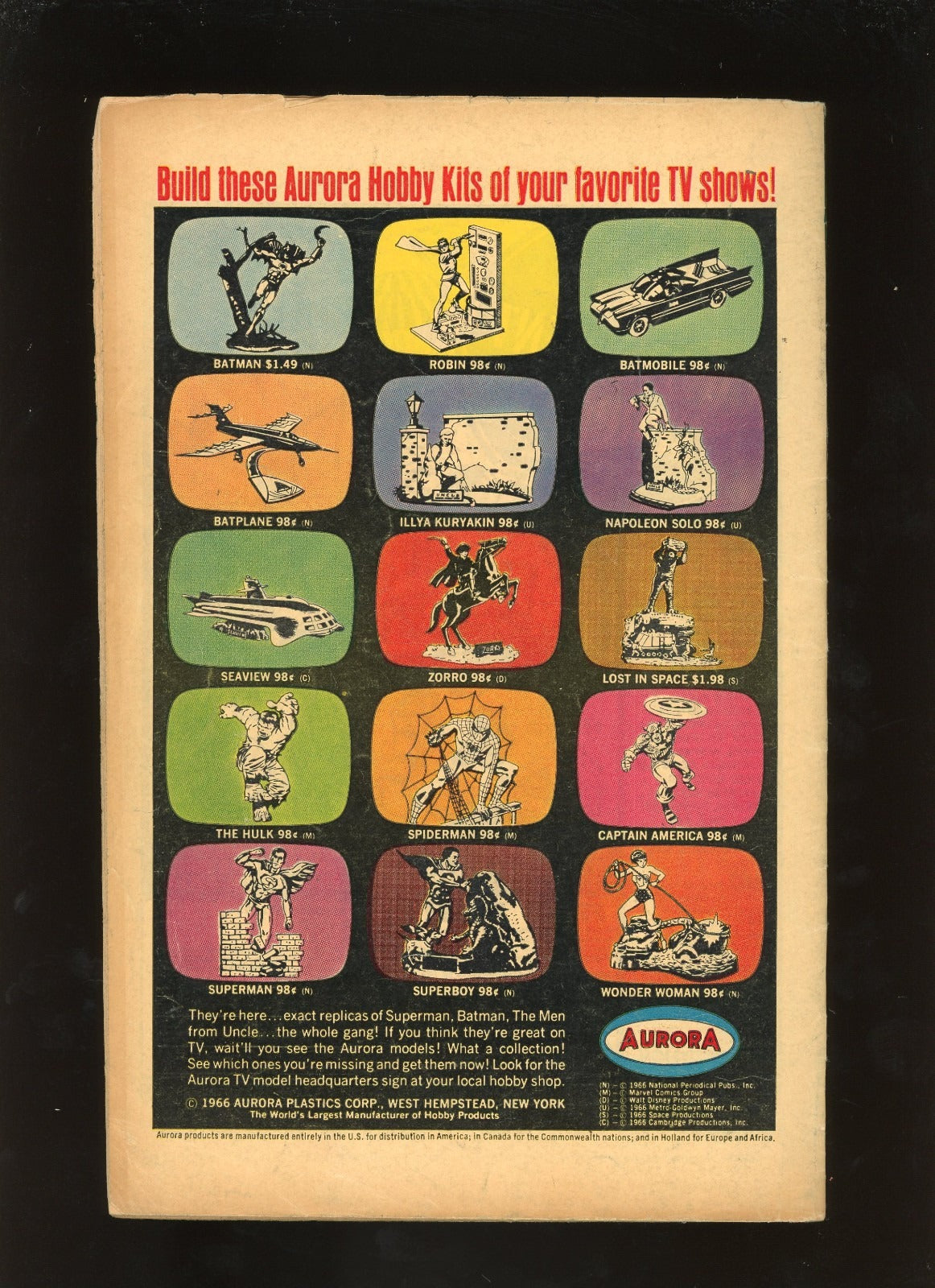 Avengers #38 (1967) back cover condition photo raw comic