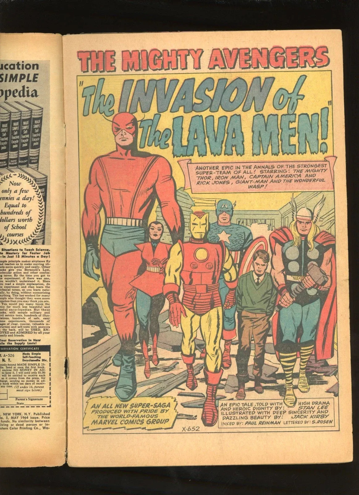 Avengers #5 (1964) close up spine and edge wear condition