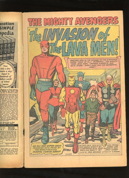 Avengers #5 (1964) close up spine and edge wear condition