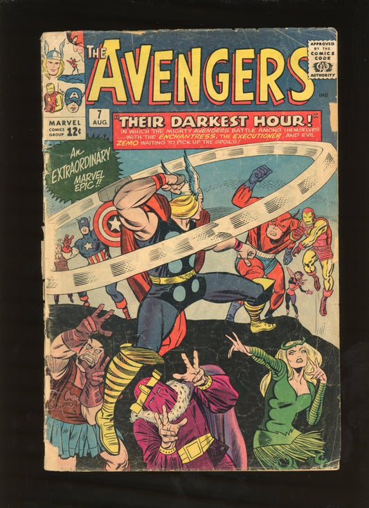 Avengers #7 1964 front cover Marvel Silver Age comic Jack Kirby issue