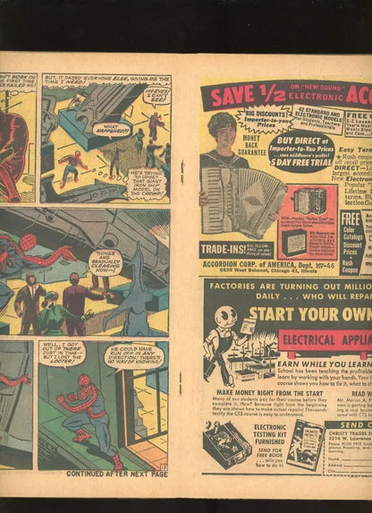 Amazing Spider-Man #36 (1966) close up spine and edge wear condition