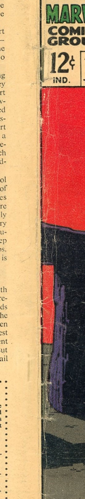 Strange Tales #158 (1967) centerfold and staples condition photo