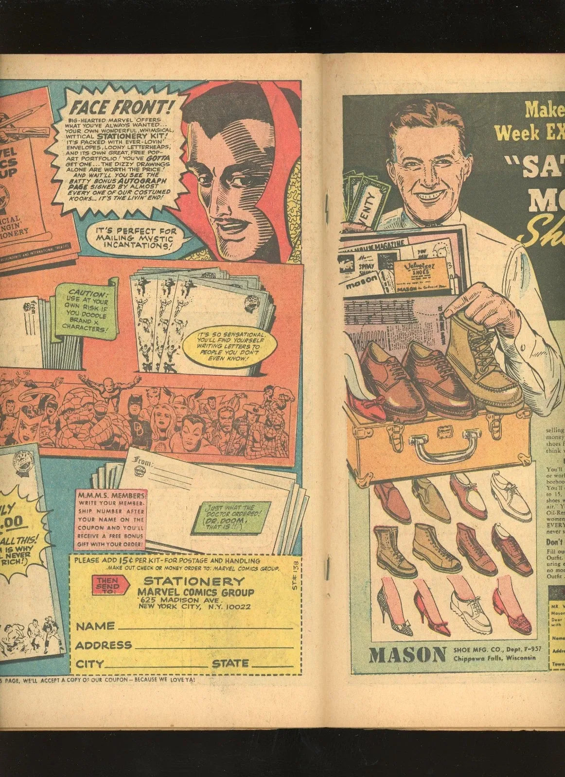 Strange Tales #138 (1965) centerfold and staples condition photo