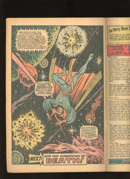 Strange Tales #151 (1966) close up spine and edge wear condition
