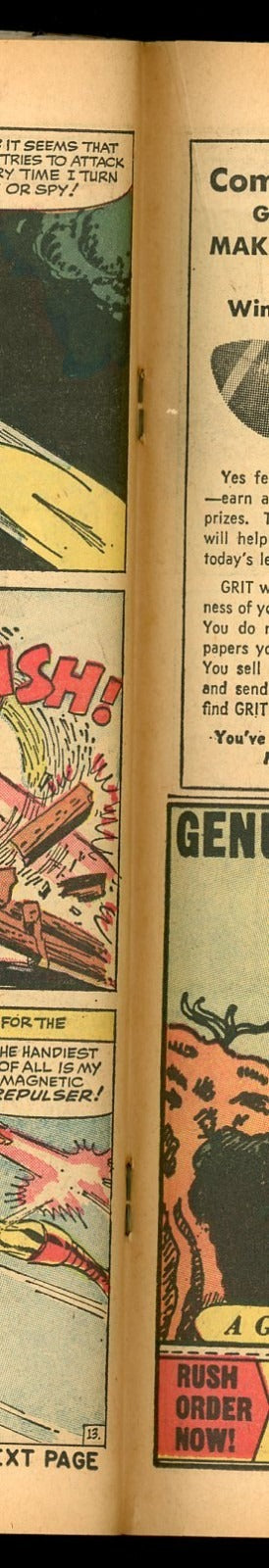 Tales of Suspense #57 (1964) close up spine and edge wear condition