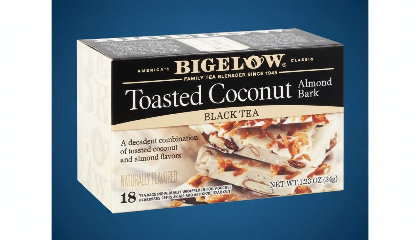 Bigelow Toasted Coconut Almond Bark Black Tea Tea Bags product image - Pops Trading Company