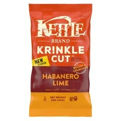 Kettle Brand Krinkle Cut Habanero Lime Potato Chips 5 oz Bags bag - Krinkle Cut Habanero Lime flavor