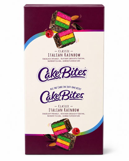 CakeBites Classic Italian Rainbow – 12 Individually Packaged Cake Snacks