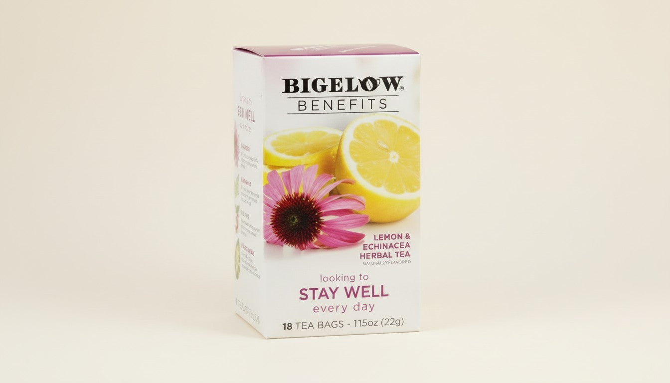 Bigelow Lemon Echinacea plus Vitamin C Black Tea Tea Bags product image - Pops Trading Company