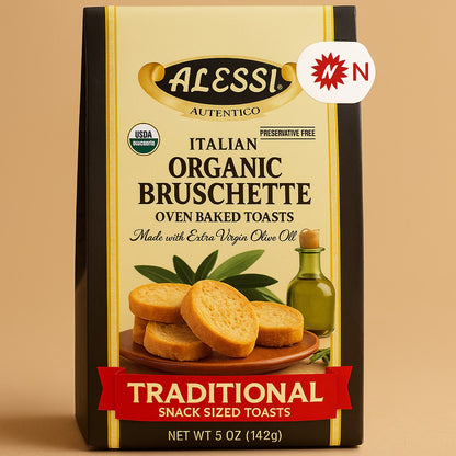 Alessi Organic Traditional Bruschette 5 oz product image - Pops Trading Company