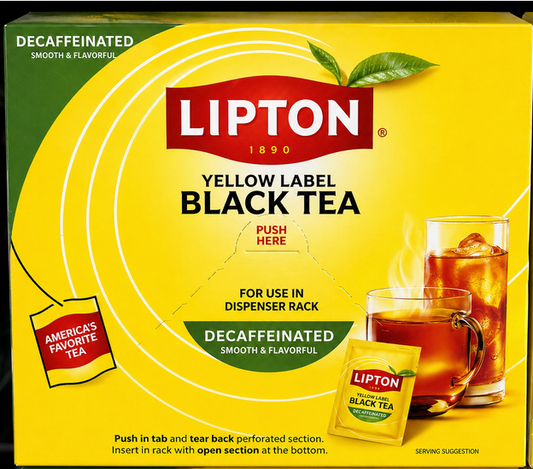 Lipton Yellow Label Decaffeinated Black Tea 72ct product image at Pops Trading Company