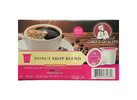 Chef's Quality Donut Shop Blend Single Serve Coffee Cups 42ct product image at Pops Trading Company