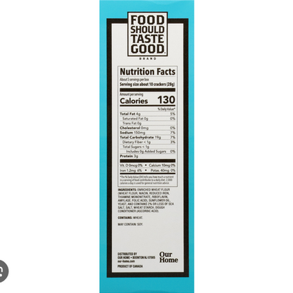 Food Should Taste Good Sea Salt Pita Crackers 5 oz Box