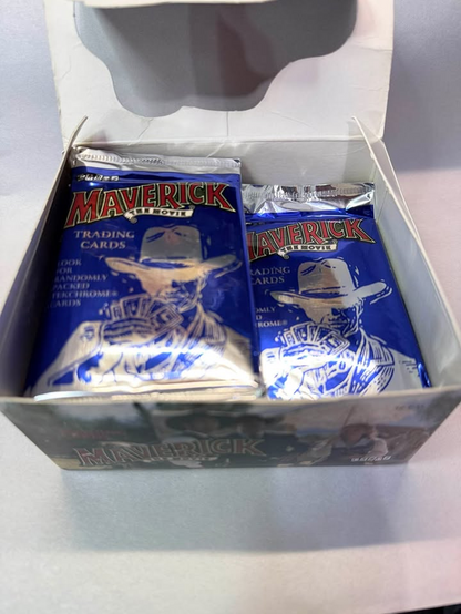 1994 Maverick Movie Trading Cards – 26 Sealed Packs & Display Box