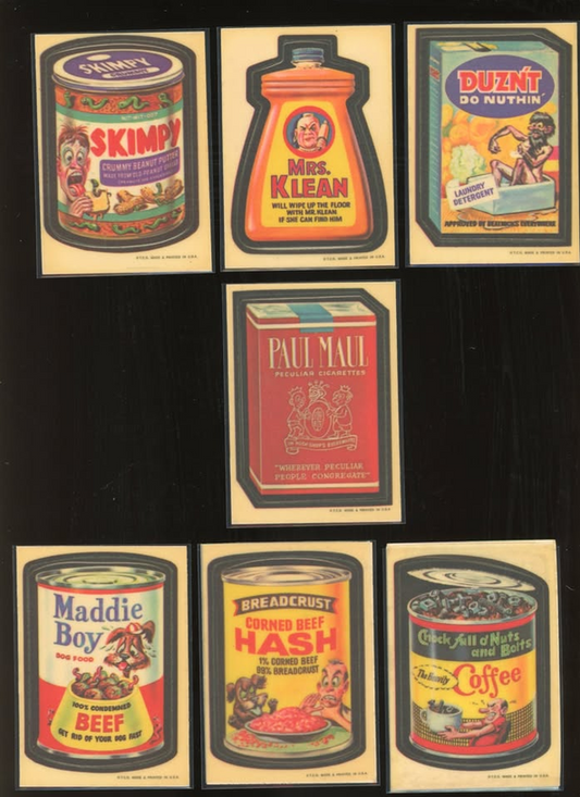 1973 Topps Wacky Packages Cloth Stickers 7-Piece Lot Vintage Wacky Packs