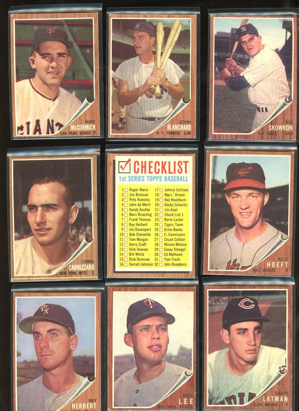 1962 Topps Baseball 17-Card Lot – Yankees Rookies & Checklist