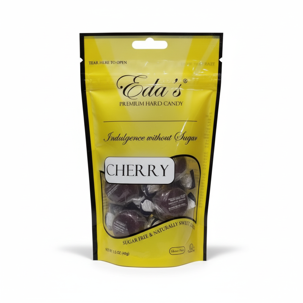 Eda's Sugar Free Cherry Hard Candy 3.5 oz 6 Pack product image at Pops Trading Company