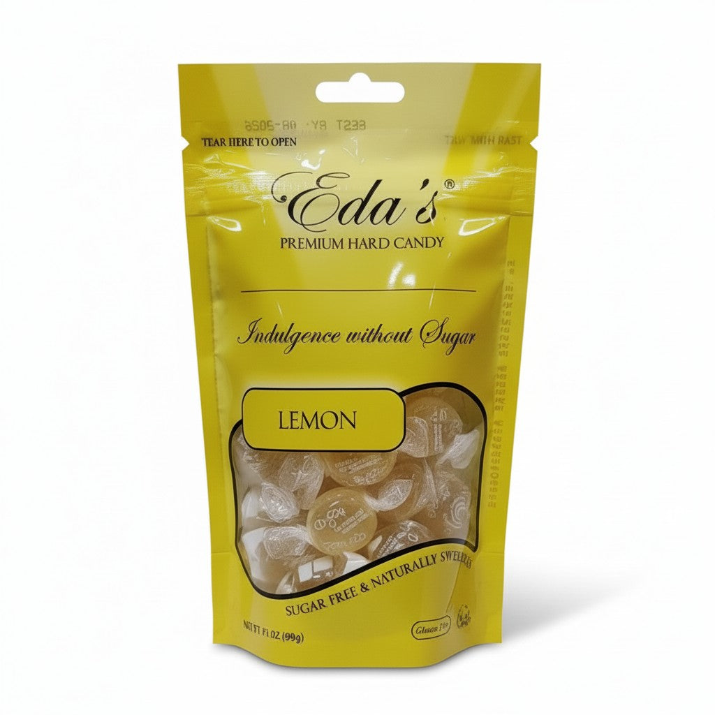 Eda's Sugar Free Lemon Hard Candy 3.5 oz 6 Pack product image at Pops Trading Company