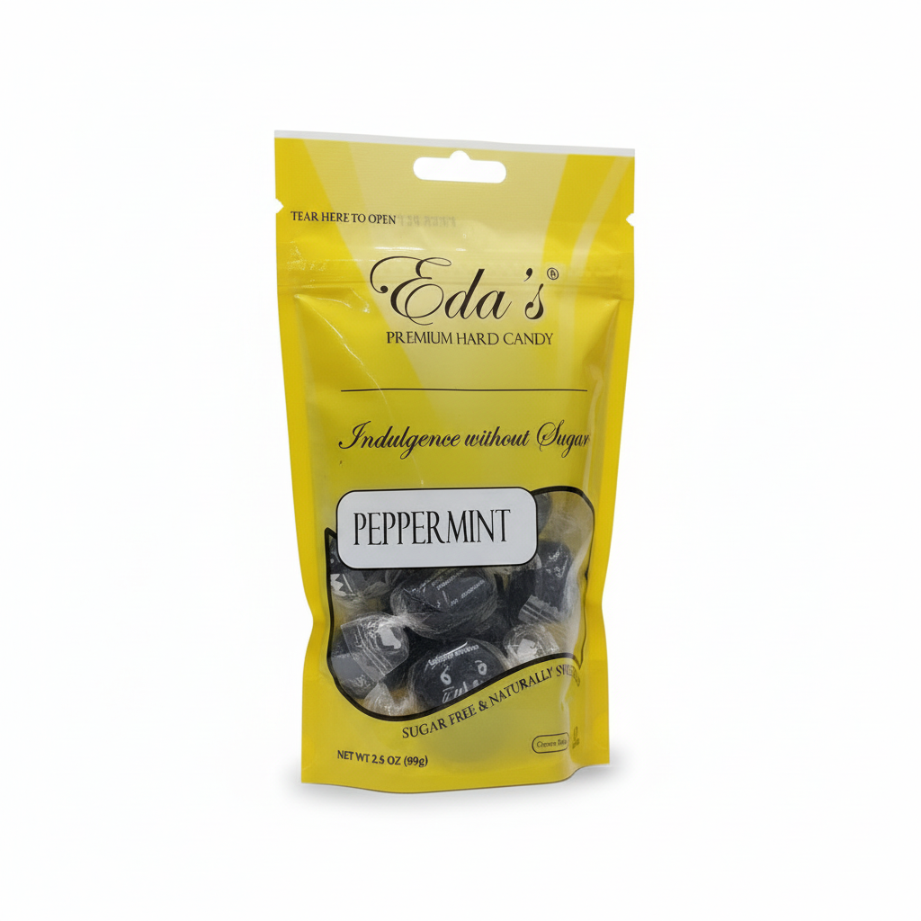 Eda's Sugar Free Peppermint Hard Candy 3.5 oz 6 Pack product image at Pops Trading Company