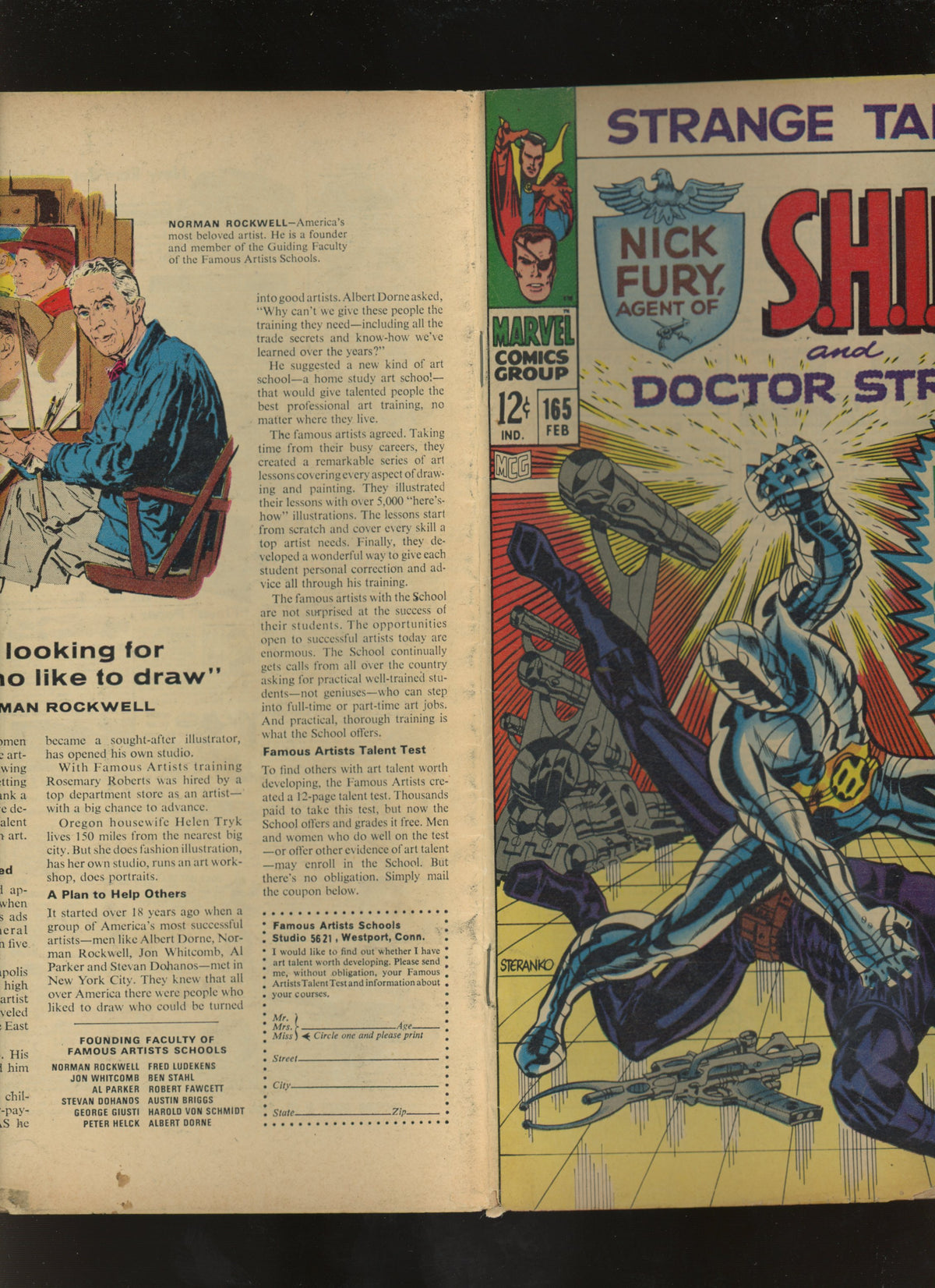 Strange Tales #165 (1968) Nick Fury Doctor Strange Steranko Cover