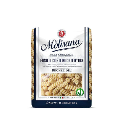 La Molisana Fusilli Corti Bucati #108 Pasta – 3 Pack (3 × 16 oz Bags) front package image - Pops Trading Company