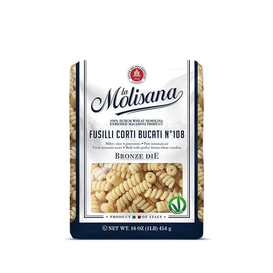 La Molisana Fusilli Corti Bucati #108 Pasta – 3 Pack (3 × 16 oz Bags) front package image - Pops Trading Company